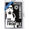 imageTrends International Star Wars Saga  Stormtrooper Trouble Wall Poster 34L x 224W Premium Unframed VersionSilver Framed Version