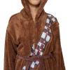 imageUkonic Star Wars Chewbacca Hooded Bathrobe for MenWomen  Soft Plush Spa Robe for Adults  Lightweight Fleece Shower Robe With Belted Tie  One Size Fits Most Adults