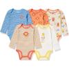 imageAmazon Essentials Disney  Marvel  Star Wars Unisex Babies LongSleeve Bodysuits Pack of 5Lion King Play Eat Roar
