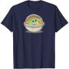 imageAmazon Essentials Mens Mandalorian The Child Grogu Pram TShirt Dark Blue SmallNavy Blue