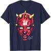 imageStar Wars  Darth Maul Face TShirtNavy Blue