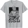 imageStar Wars C3PO Stay Golden Galactic Graphic TShirt TShirtHeather Grey