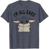 imageStar Wars The Mandalorian The Child Im All Ears Outline TShirtHeather Blue