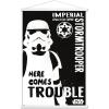 imageTrends International Star Wars Saga  Stormtrooper Trouble Wall Poster 34L x 224W Premium Unframed VersionPremium Print and White Hanger Bundle