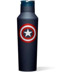 imageCorkcicle Star Wars Insulated Canteen Travel Water Bottle Triple Insulated Stainless Steel Easy Grip Straw Mouth Keeps Beverages Cold for 25 Hours or Warm for 12 Hours 20 oz ChewbaccaCaptain America