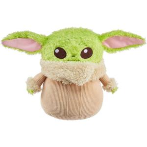 imageMattel Star Wars Grogu Plush 12inch Toy Figure Soft n Fuzzy Character Doll with Sounds Press Hands to Activate