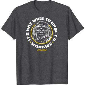 imageStar Wars  Its Not Wise To Upset A Wookie TShirtDark Heather Grey