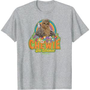 imageStar Wars  Retro Chewbacca TShirtHeather Grey