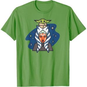 imageStar Wars Ahsoka Tano and Grogu The Mandalorian Night Cute TShirtGrass Green