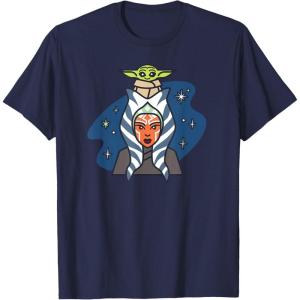 imageStar Wars Ahsoka Tano and Grogu The Mandalorian Night Cute TShirtNavy Blue
