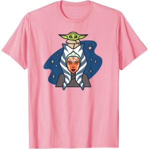 imageStar Wars Ahsoka Tano and Grogu The Mandalorian Night Cute TShirtPink