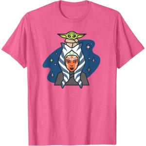 imageStar Wars Ahsoka Tano and Grogu The Mandalorian Night Cute TShirtPink Heather