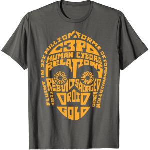 imageStar Wars C3PO Human Cyborg Word Relations TShirt TShirtAsphalt Grey