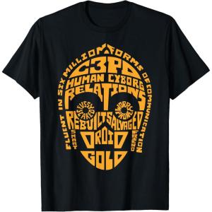 imageStar Wars C3PO Human Cyborg Word Relations TShirt TShirtBlack
