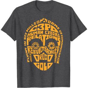 imageStar Wars C3PO Human Cyborg Word Relations TShirt TShirtDark Heather Grey