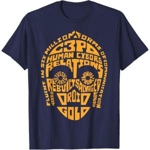 imageStar Wars C3PO Human Cyborg Word Relations TShirt TShirtNavy Blue