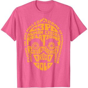 imageStar Wars C3PO Human Cyborg Word Relations TShirt TShirtPink Heather