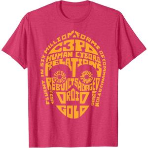 imageStar Wars C3PO Human Cyborg Word Relations TShirt TShirtRed Heather