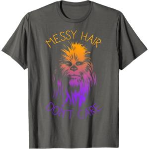 imageStar Wars Chewbacca Messy Hair Dont Care Disney TShirtAsphalt Grey