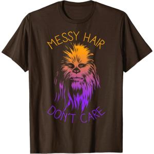 imageStar Wars Chewbacca Messy Hair Dont Care Disney TShirtBrown