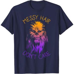 imageStar Wars Chewbacca Messy Hair Dont Care Disney TShirtNavy Blue