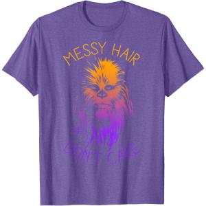 imageStar Wars Chewbacca Messy Hair Dont Care Disney TShirtPurple Heather
