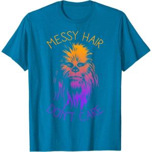 imageStar Wars Chewbacca Messy Hair Dont Care Disney TShirtSapphire Blue