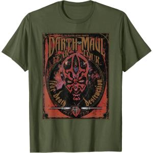 imageStar Wars Darth Maul Fear Tour Band TShirtOlive Green