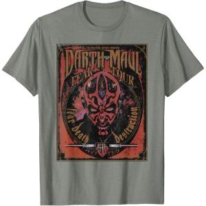 imageStar Wars Darth Maul Fear Tour Band TShirtOlive Heather