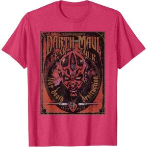 imageStar Wars Darth Maul Fear Tour Band TShirtRed Heather