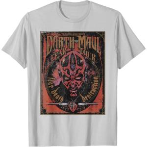 imageStar Wars Darth Maul Fear Tour Band TShirtSilver Grey