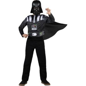 imageStar Wars Darth Vader Official Youth DressUp Box  Padded Costume Top and Cape with Plastic Mask Multi