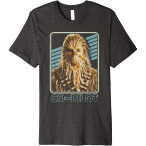 imageStar Wars Han Solo Movie Chewie CoPilot Premium TShirt Premium TShirtDark Heather Grey