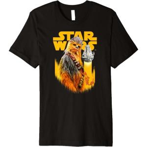 imageStar Wars Han Solo Movie Chewie Grungy Intro Premium TShirt Premium TShirtBlack