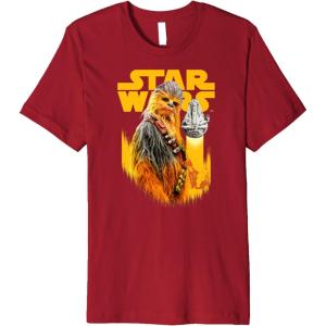 imageStar Wars Han Solo Movie Chewie Grungy Intro Premium TShirt Premium TShirtCranberry Red