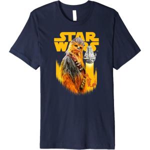 imageStar Wars Han Solo Movie Chewie Grungy Intro Premium TShirt Premium TShirtNavy Blue