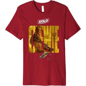 imageStar Wars Han Solo Movie Chewie Letter Drop Premium TShirt Premium TShirtCranberry Red