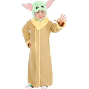 imageStar Wars Mandalorian Official Toddler Halloween Costume  Premium Quality Fabric Robe and Headpiece34TGreen