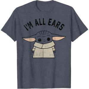 imageStar Wars The Mandalorian The Child Im All Ears Outline TShirtHeather Blue