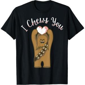 imageStar Wars Valentines Day Chewbacca I Chews You Disney TShirtBlack