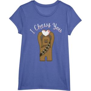 imageStar Wars Valentines Day Chewbacca I Chews You Disney TShirtBright Blue Heather