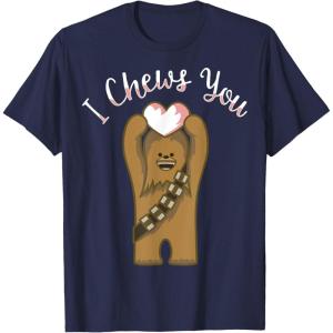 imageStar Wars Valentines Day Chewbacca I Chews You Disney TShirtNavy Blue