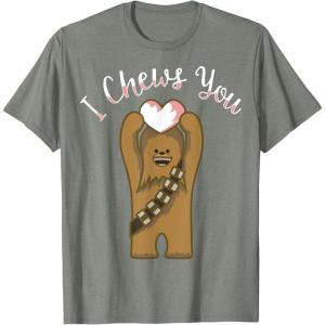 imageStar Wars Valentines Day Chewbacca I Chews You Disney TShirtOlive Heather