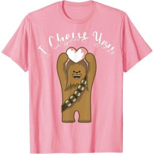 imageStar Wars Valentines Day Chewbacca I Chews You Disney TShirtPink