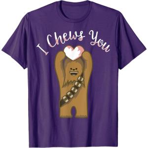 imageStar Wars Valentines Day Chewbacca I Chews You Disney TShirtPurple