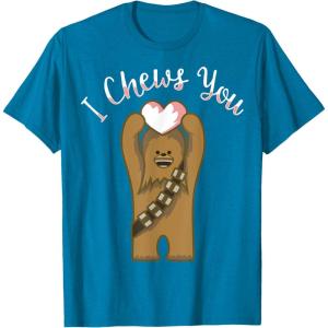 imageStar Wars Valentines Day Chewbacca I Chews You Disney TShirtSapphire Blue