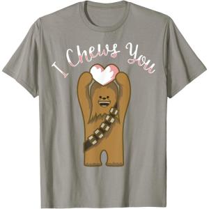 imageStar Wars Valentines Day Chewbacca I Chews You Disney TShirtSlate Grey