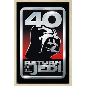 imageTrends International Star Wars Return of the Jedi  40th Vader Logo Wall Poster 34L x 224W Premium Unframed VersionBlonde Framed Version