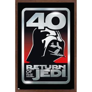 imageTrends International Star Wars Return of the Jedi  40th Vader Logo Wall Poster 34L x 224W Premium Unframed VersionMahogany Framed Version