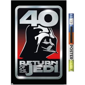 imageTrends International Star Wars Return of the Jedi  40th Vader Logo Wall Poster 34L x 224W Premium Unframed VersionPremium Poster  Clip Bundle